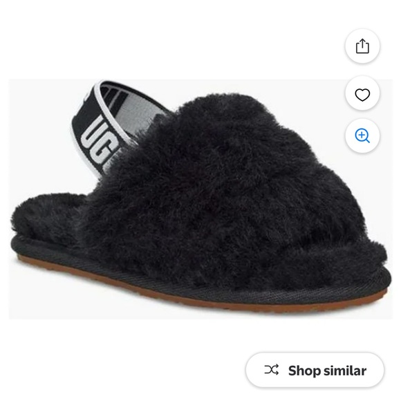 UGG Toddlers' Fluff Yeah Slide Sandal Slipper in Black, 11 US - Picture 2 of 8